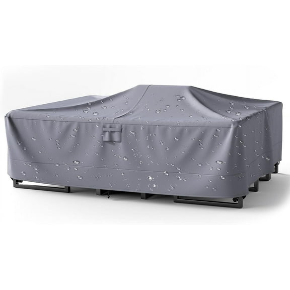 126" L x 63" W x 28" H Patio Furniture Covers - Heavy Duty 600D Outdoor Furniture Covers Waterproof for Most 6 Peice Patio Furniture Set, Sectional Sofa and Dining Set - Gray