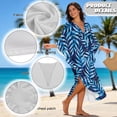 thumbnail image 4 of XYZCANDO Kaftan Dresses for Women V-Neck Swimsuit Cover Up Plus Size Beach Caftan Lounge Dress Flowy Batwing Sleeve Beach Cover Ups Blue Tropical Leaves Resort Wear for Travel Vacation, 4 of 7