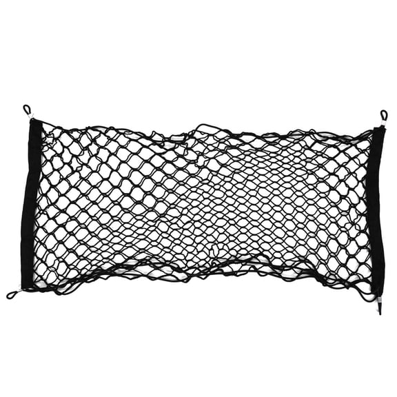 Unique Bargains Black Nylon Elastic Flexible Luggage Storage Net 39" x 16" for Auto Car