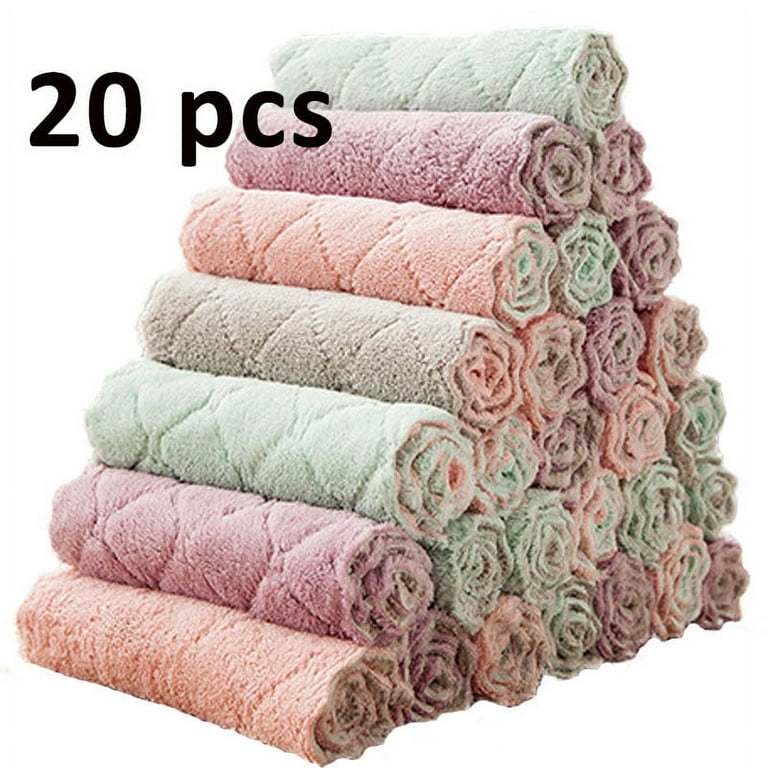 12 Pack Kitchen Cloth Dish Towels, Premium Dishcloths, Super Absorbent C