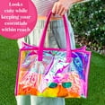thumbnail image 5 of Paris Hilton Hot Pink Iridescent Tote Bag with Magnetic Snap & Interior Pocket, 15 x 10 x 5 inches, 5 of 9