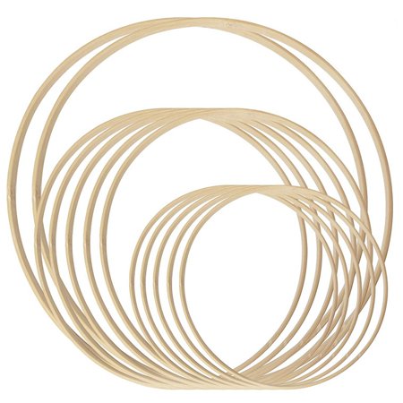 

Dream Catcher Rings 12Pcs Wood Bamboo Hoop for DIY Wreath Decor Wedding Wreath Decor and Wall Hanging Craft