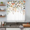 thumbnail image 5 of Orange Green Eucalyptus Leaves Sheer Curtains 96 Inches Long, Fall Botanical Watercolor Light Filering Curtains, Privacy Drapes Simi Floor to Veiling Curtain for Living Room Large Window Treatment, 5 of 9