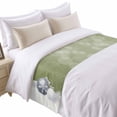 thumbnail image 2 of Bed Runner Scarf for King Size Bed, Sage Green Christmas Beds Scarf Throws for Foot of Bedding, Xmas Balls Pine Needles Snowflakes Decorative Beds Runners for Bedroom Guestroom, 94"x20", 2 of 8