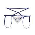thumbnail image 3 of EOYWHK Mens V-Strings Thongs Cross Straps Tie Low Rise Underwear with Pouch, 3 of 6