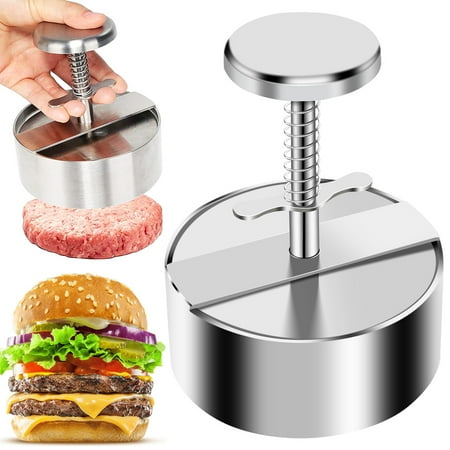 

AoHao Stuffed Burger Press 304 Stainless Hamburger Patty Maker 4.5 Diameter and 1.7 Depth