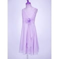 thumbnail image 5 of Yeahdor Kids Girls Flower Girl Dress V Neck Ruched Bodice Chiffon Dress for Wedding Bridesmaid Birthday Party Lavender 16, 5 of 7