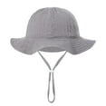 thumbnail image 4 of Coerni Toddler Bucket Hat Girl Hat Cap Girls Boys Spring Autumn Outdoor Shade Solid Color Sunscreen Hat Fisherman Hat 3-12 Months, 4 of 4
