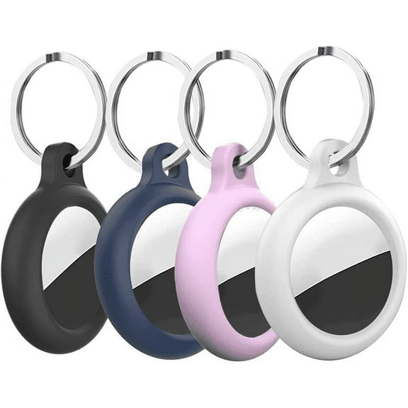 Airtag Keychain Airtag Holder Silicone for Apple AirTags Tracker, 4 Pack Airtags Case with Key Ring for Dogs, Keys, Backpacks,Multi-Color Airtag Accessories