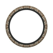 XMXY Car Steering Wheel Cover, Fashion Leopard Texture Non-Slip Jeep Truck Universal Elastic Steering Wheel Protector 15 inch