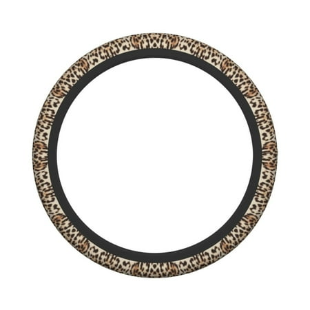 XMXY Car Steering Wheel Cover, Fashion Leopard Texture Non-Slip Jeep Truck Universal Elastic Steering Wheel Protector 15 inch
