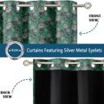 thumbnail image 3 of Vargottam Elegant Green Rose Vine Pattern Curtains - Set of 2 Blackout Panels, 52 x 84 Inches - Noise Reducing & Energy-Efficient Room Darkening Window/Door Drapes for Modern Home Decor- Green, 3 of 9