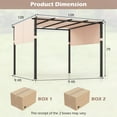 thumbnail image 3 of Gymax 10 x 10 ft Flat Top Pergola w/ Retractable Canopy Outdoor Grill Gazebo Beige, 3 of 10