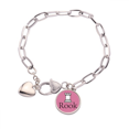 thumbnail image 1 of Rook White Word Chess Game Heart Chain Bracelet Jewelry Charm Fashion, 1 of 3