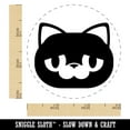 thumbnail image 2 of Round Cat Face Sad Self-Inking Rubber Stamp Ink Stamper - Green Ink - Small 3/4 Inch, 2 of 7