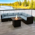 thumbnail image 3 of Innesbrook Collection 7-Piece Aluminum Patio Conversation Set with Spa Cushions and Square Fire Table, 3 of 3
