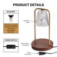 thumbnail image 5 of Merkury Innovationss Clear Glass Shade Candle Warmer with Brass Hardware and Dark Wood Base, 5 of 5