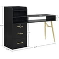 thumbnail image 3 of BarberPub Makeup Vanity Desk with Storage Drawer and Cabinet, Nail Desk with Golden Handles & Legs, 3 of 8