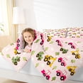 thumbnail image 4 of Manfei Cute Trees 7-Piece King Bedding,Cartoon Cars Print King Bed in a Bag,Pink,Pink Reversible, 4 of 7