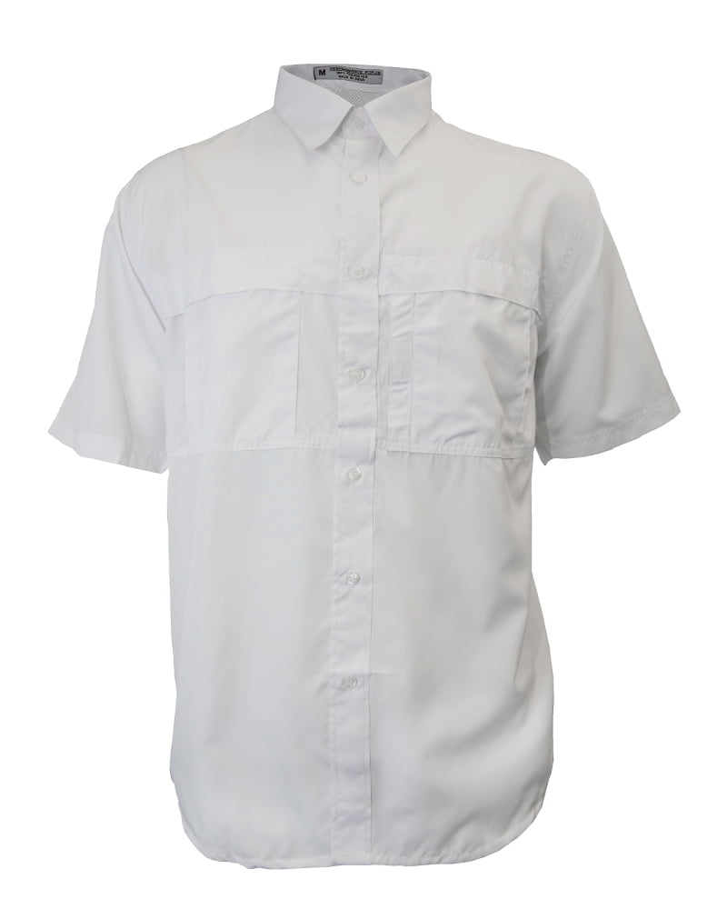 Tiger Hill Men's Fishing Shirt Short Sleeves White 