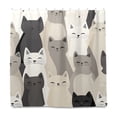 thumbnail image 2 of Yayeee Shower Curtain with Hooks 72"x72" Waterproof Fabric Bathroom Hanging Decor, Beige Cute Cats, 2 of 5
