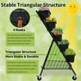 thumbnail image 4 of Homdox 4FT Vertical Garden Bed, 5 Tiers Vertical Raised Garden Planter, 25.6 * 26 * 48Inch Garden Raised Bed with 4 Hooks & 4 Wheels, Vegetable Flower Planter Raised Stand, Black with Storage Rack, 4 of 15