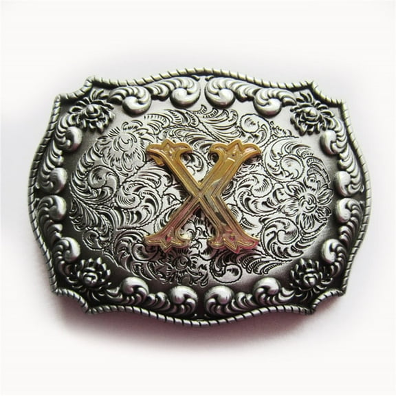 Vintage Style Initial Letter X Cowboy Cowgirl Western Belt Buckle