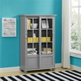 thumbnail image 1 of Ameriwood Home Aaron Lane Bookcase with Sliding Glass Doors, White, 1 of 8