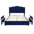 thumbnail image 3 of Furniture of America Alameda Fabric Upholstered Full Bed with Drawers in Navy, 3 of 15