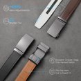 thumbnail image 3 of Sendefn Men's Leather Belt Automatic Ratchet Buckle Slide Belt for Dress Casual Trim to Fit with Gift Box, 3 of 6