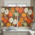 thumbnail image 4 of Sheer Curtains 45 inches Long, Thanksgiving Fall Harvest Pumpkin Maple Brown Light Filtering Sheer Window Curtains Rod Pocket Voile Drapes for Bedroom Living Room, 52"W x 45"L 2 Panels, 4 of 7