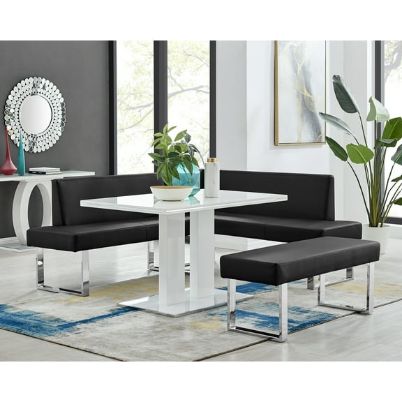 Amanda 3 Piece Black Rectangular Dining Set