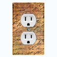 thumbnail image 1 of Metal Light Switch Plate Outlet Cover (Image of Rusty Metal Letter Damask LET001), 1 of 13