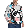 thumbnail image 2 of Sigee Panda Cute Pink Hearts for Men's Pullover Hoodie Sweatshirts Adult Casual Long Sleeve Sweatshirts ,Sizes S-4XL-Small, 2 of 7