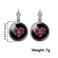 thumbnail image 2 of Pendientes de lazo Concienciación sobre el cáncer de mama Baratijas Pendientes de mujer Ganchos de oreja Cáncer de mama para las mujeres, 2 of 3