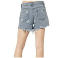 thumbnail image 6 of Women's Casual High/Low Rise Denim Shorts Frayed Raw Hem Ripped Jeans Shorts Trendy Loose Fit Basic Denim Shorts, 6 of 7