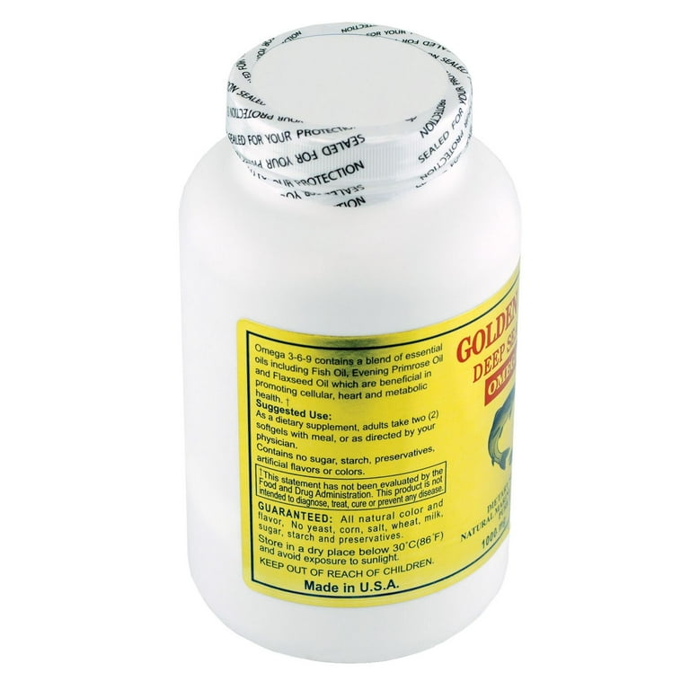 Golden Alaska Deep Sea Fish Oil Omega 3 6 9 Softgels 1000 Mg 200