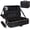 Black Leather, variant on Large Makeup Organizer Profession Makeup Bag Extra Large Makeup Case with Adjustable Dividers, Adjustable Angle Fixed Belt and Shoulder Strap Plastic Dividers