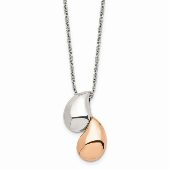 White Stainless Steel necklace with pendant 18 in 1 mm