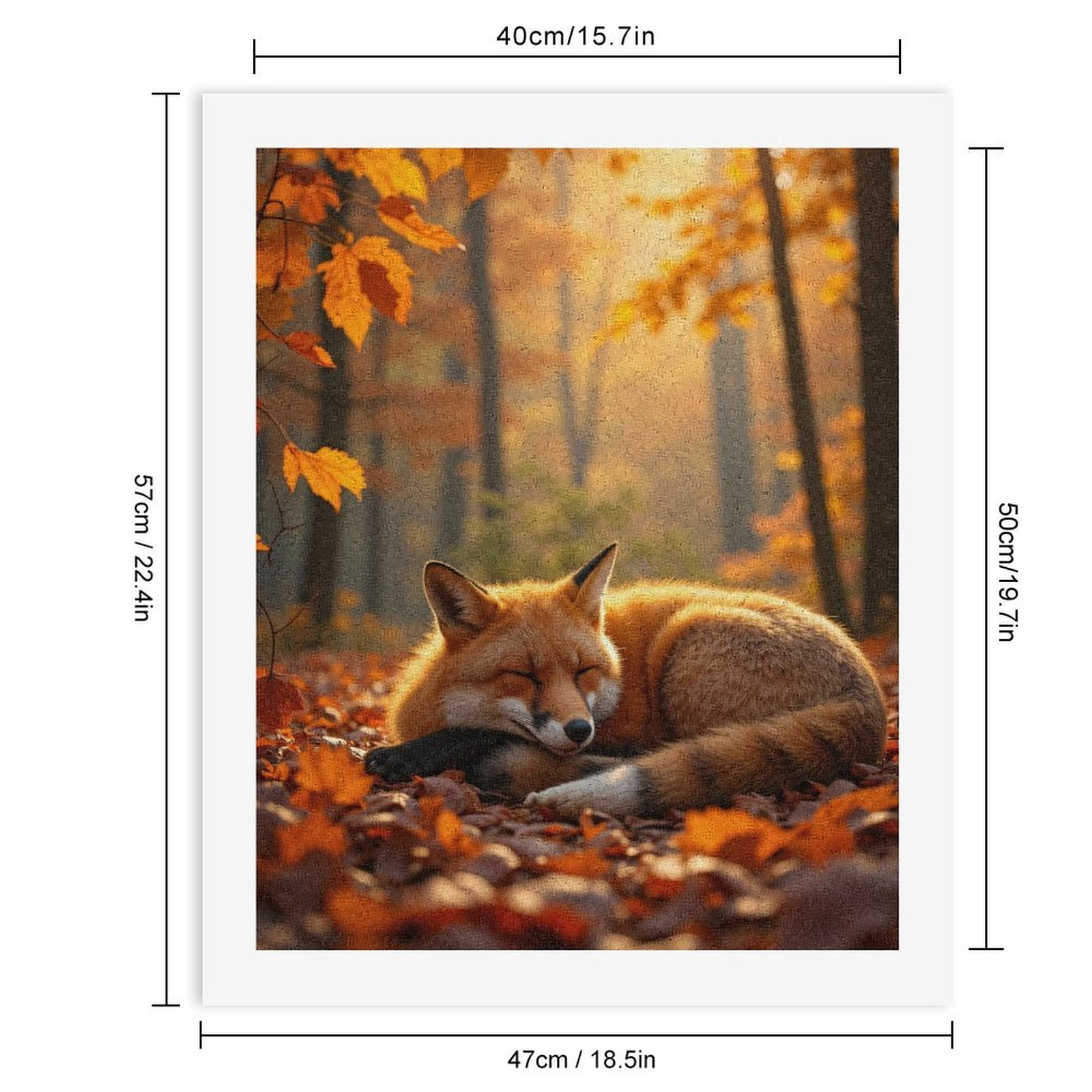 Paint by Numbers Kit for Adults, Fox Sleeping Autumn Leaves Forest Paint by Numbers, Easy Paint by Numbers Kit for Adults Beginner, DIY Adult Paint by Number Kits on Canvas, Home Decor