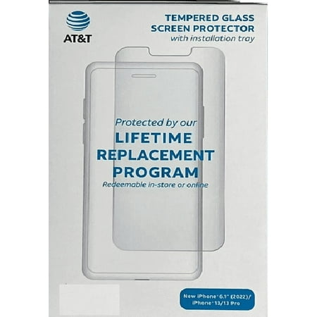 AT&T Tempered Glass Screen Protector For iPhone 14/13/13 Pro