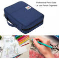 thumbnail image 2 of Color Pencil Case 220 Slot Pen Pencil Pouch Organizer with Multi-layer Holder for Color Pencils and Gel Pens (Blue), 2 of 5