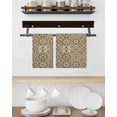 thumbnail image 3 of Traditional Morocco Kitchen Dish Towels for Drying Dishes Set of 2, Vintage Abstract Geometric Art Brown Waffle Weave Microfiber Hand Tea Bathroom Towels Quick Dry & Absorbent Towel 15.7x23.6, 3 of 7
