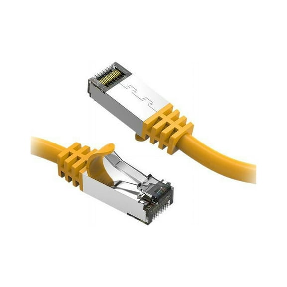 Nippon Labs Cat8 RJ45 10ft Ethernet Patch Internet Network LAN Cable, In/Outdoor, 26AWG, Shielded Latest 40Gbps 2000MHz, Weatherproof S/ftP -in Wall, Outdoor for Gaming/Router/Modem/PC/Switch (Yellow)