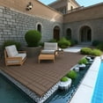 thumbnail image 7 of Prilinex 44 PCS Plastic Deck Tiles Outdoor Interlocking Patio Tiles Waterproof for Backyard Porch, 12"W x 12"L, Red Brown, 7 of 7