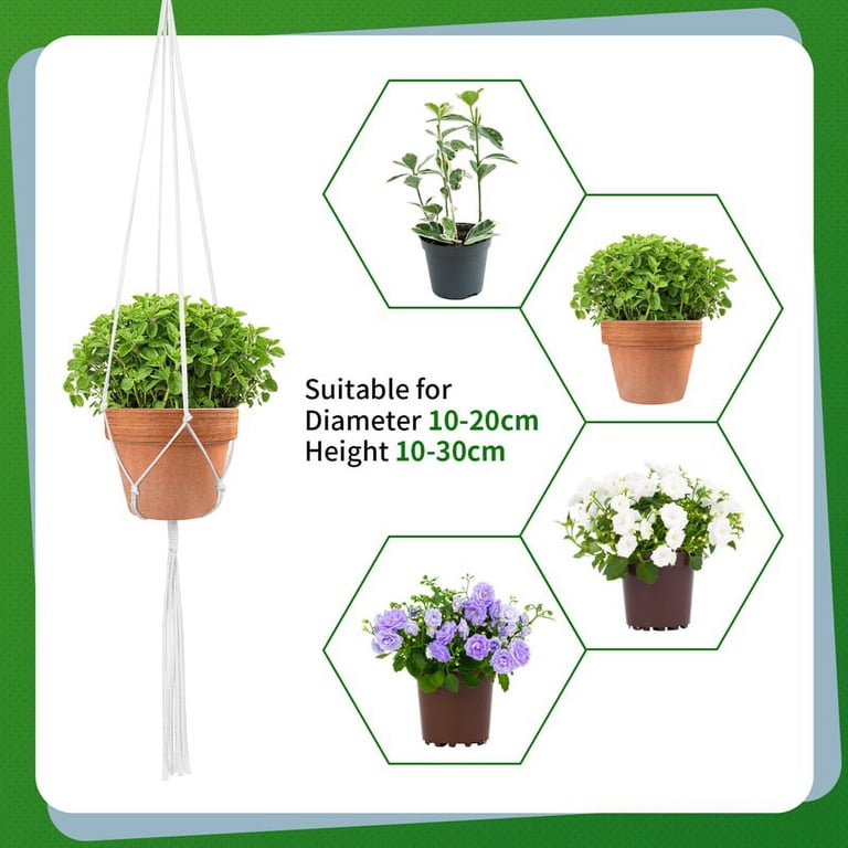 Prdigy Macrame Plant Hangers, 4-Pack Cotton Rope photo 4