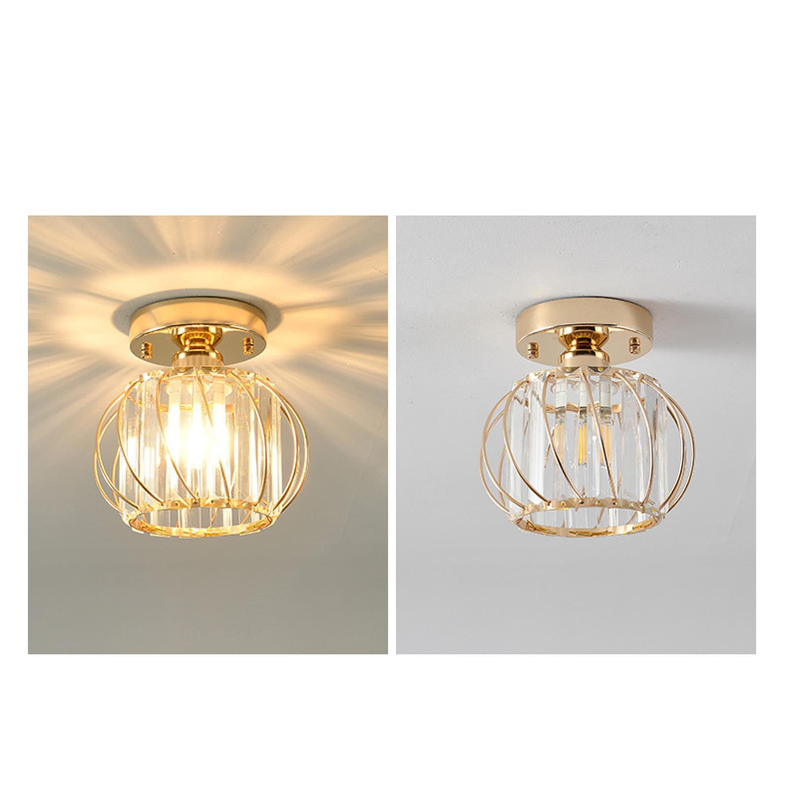 Crystal Ceiling lighting led E26 Base Flush Mount Close to Ceiling Lighting Fixture Chandelier for Office Balcony kitchen Room Entryway - Style D