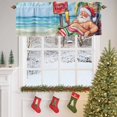 thumbnail image 4 of Valances for Windows Christmas Santa Claus on Beach Rod Pocket Short Curtain for bathroom living room bedroom Coconut Tree Oil Painting Style 1 Panel 42x12in, 4 of 7