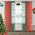 thumbnail image 2 of Alishomtll Christmas Sheer Voile Curtain, Light Filtering Grommet Drapes for Bedroom ,2 Panels of 52"w x 84", Red-Green Gradient, 2 of 7