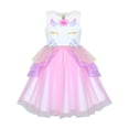 thumbnail image 1 of Girls Dress Pink Unicorn Costume Cosplay Princess Pageant Party 5 Years, 1 of 1